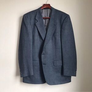 Vintage Burberrys Blazer Blue Grey Mens 44 GUC Two Button Sport Coat Wool GUC